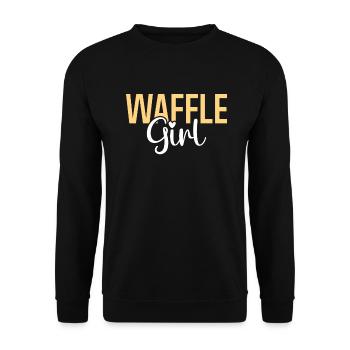 Waffle Lover Gifts - Unisex Sweatshirt - black - Front - Alina (178cm) & Michal (187cm)