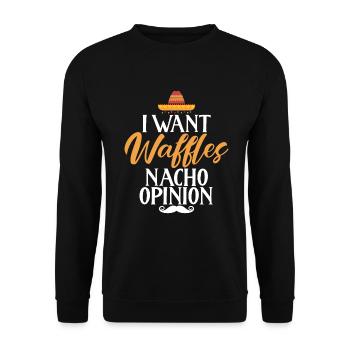 Waffle Lover Gifts - Unisex Sweatshirt - black - Front - Alina (178cm) & Michal (187cm)