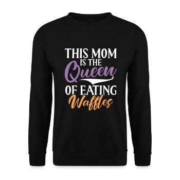 Waffle Lover Gifts - Unisex Sweatshirt - black - Front - Alina (178cm) & Michal (187cm)