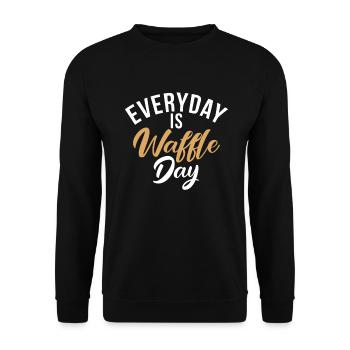 Waffle Lover Gifts - Unisex Pullover - Schwarz - Vorne - Alina (178cm) & Michal (187cm)
