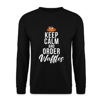 Waffle Lover Gifts - Unisex Sweatshirt - black - Front - Alina (178cm) & Michal (187cm)