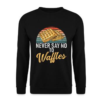 Waffle Lover Gifts - Unisex Pullover - Schwarz - Vorne - Alina (178cm) & Michal (187cm)