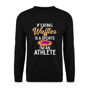 Waffle Lover Gifts - Unisex Sweatshirt - black - Front - Alina (178cm) & Michal (187cm)