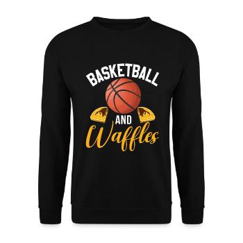 Waffle Lover Gifts - Unisex Sweatshirt - black - Front - Alina (178cm) & Michal (187cm)