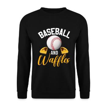 Waffle Lover Gifts - Unisex Sweatshirt - black - Front - Alina (178cm) & Michal (187cm)
