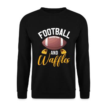 Waffle Lover Gifts - Unisex Sweatshirt - black - Front - Alina (178cm) & Michal (187cm)