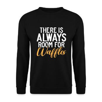 Waffle Lover Gifts - Unisex Sweatshirt - black - Front - Alina (178cm) & Michal (187cm)