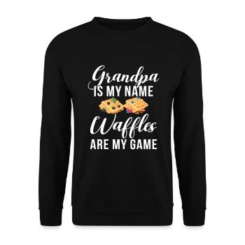 Waffle Lover Gifts - Unisex Sweatshirt - black - Front - Alina (178cm) & Michal (187cm)