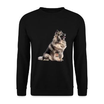Keeshond Dad Papa - Unisex Sweatshirt - black - Front - Alina (178cm) & Michal (187cm)