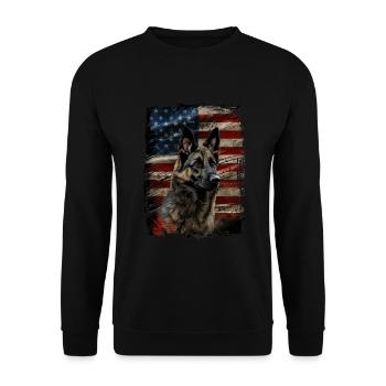 Norvégien Elkhound America États-Unis - Sweat-shirt Unisexe - noir - Devant - Alina (178cm) & Michal (187cm)