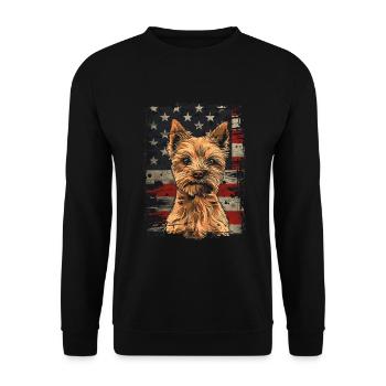 Norwich Terrier America Usa - Unisex Sweatshirt - black - Front - Alina (178cm) & Michal (187cm)