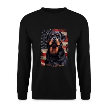 Rottweiler America USA - Unisex Sweatshirt - black - Front - Alina (178cm) & Michal (187cm)