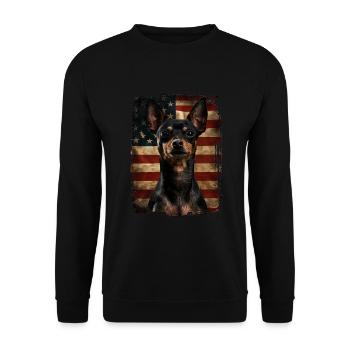 Pinscher nain Amérique États-Unis - Sweat-shirt Unisexe - noir - Devant - Alina (178cm) & Michal (187cm)