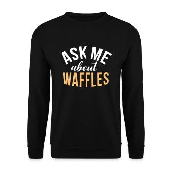 Waffle Lover Gifts - Unisex Sweatshirt - black - Front - Alina (178cm) & Michal (187cm)