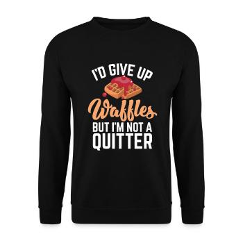 Waffle Lover Gifts - Unisex Sweatshirt - black - Front - Alina (178cm) & Michal (187cm)