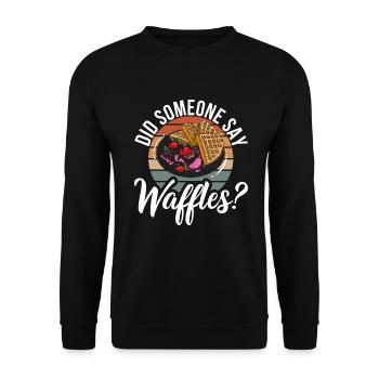 Waffle Lover Gifts - Unisex Sweatshirt - black - Front - Alina (178cm) & Michal (187cm)