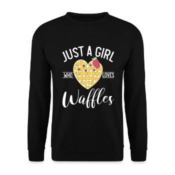 Waffle Lover Gifts - Unisex Sweatshirt - black - Front - Alina (178cm) & Michal (187cm)