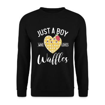 Waffle Lover Gifts - Unisex Sweatshirt - black - Front - Alina (178cm) & Michal (187cm)