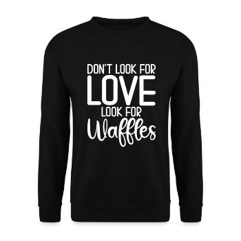 Waffle Lover Gifts - Unisex Sweatshirt - black - Front - Alina (178cm) & Michal (187cm)