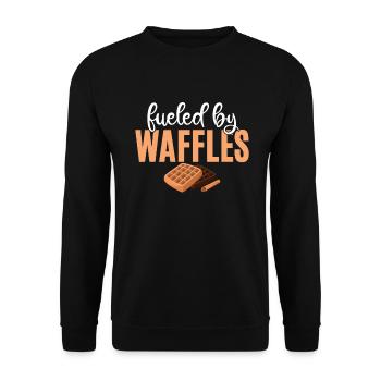 Waffle Lover Gifts - Unisex Sweatshirt - black - Front - Alina (178cm) & Michal (187cm)