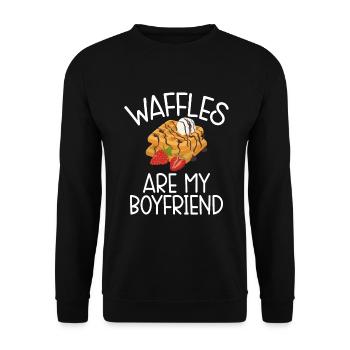 Waffle Lover Gifts - Unisex Sweatshirt - black - Front - Alina (178cm) & Michal (187cm)