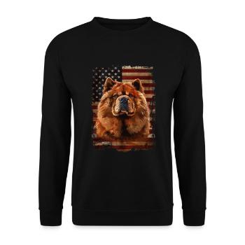 Chow-Chow, America USA - Unisex Sweatshirt - black - Front - Alina (178cm) & Michal (187cm)