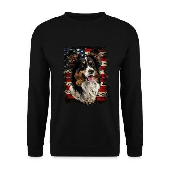 Collie, America Usa - Unisex Sweatshirt - black - Front - Alina (178cm) & Michal (187cm)