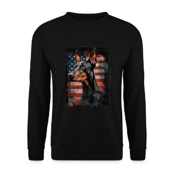 Doberman Pinscher America Usa - Unisex Sweatshirt - black - Front - Alina (178cm) & Michal (187cm)