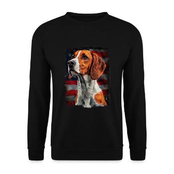 Englischer Foxhound, Amerika Usa - Unisex Pullover - Schwarz - Vorne - Alina (178cm) & Michal (187cm)