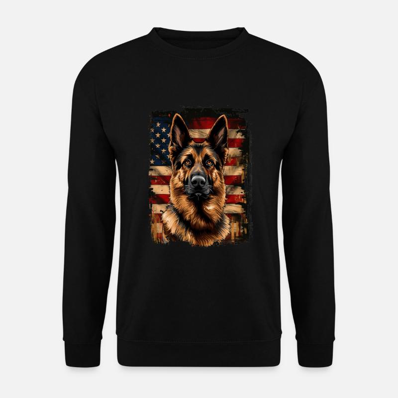 German Shepherd, America USA - Unisex Sweatshirt - black