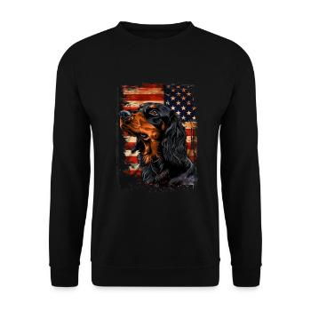 Gordon Setter America USA - Unisex Sweatshirt - black - Front - Alina (178cm) & Michal (187cm)