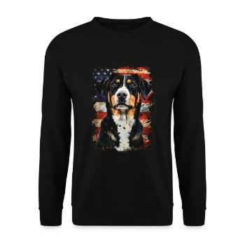 Entlebucher Mountain Dog Amérique États-Unis - Sweat-shirt Unisexe - noir - Devant - Alina (178cm) & Michal (187cm)
