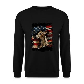 Greyhound America Usa - Unisex Sweatshirt - black - Front - Alina (178cm) & Michal (187cm)