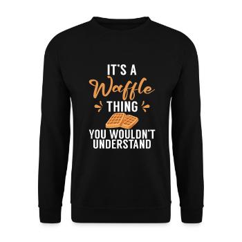 Waffle Lover Gifts - Unisex Sweatshirt - black - Front - Alina (178cm) & Michal (187cm)