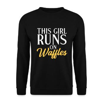Waffle Lover Gifts - Unisex Sweatshirt - black - Front - Alina (178cm) & Michal (187cm)