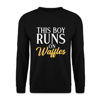 Waffle Lover Gifts - Unisex Sweatshirt - black - Front - Alina (178cm) & Michal (187cm)