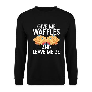 Waffle Lover Gifts - Unisex Sweatshirt - black - Front - Alina (178cm) & Michal (187cm)