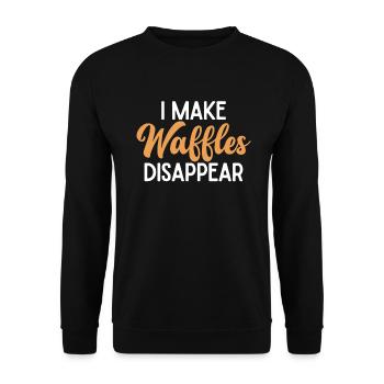 Waffle Lover Gifts - Unisex Sweatshirt - black - Front - Alina (178cm) & Michal (187cm)