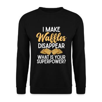 Waffle Lover Gifts - Unisex Sweatshirt - black - Front - Alina (178cm) & Michal (187cm)
