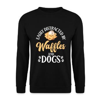 Waffle Lover Gifts - Unisex Pullover - Schwarz - Vorne - Alina (178cm) & Michal (187cm)