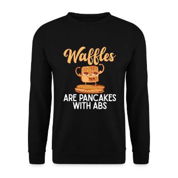 Waffle Lover Gifts - Unisex Sweatshirt - black - Front - Alina (178cm) & Michal (187cm)