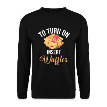 Waffle Lover Gifts - Unisex Sweatshirt - black - Front - Alina (178cm) & Michal (187cm)