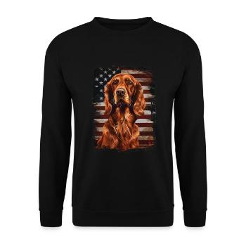 Irish Setter Amerika Usa - Unisex Pullover - Schwarz - Vorne - Alina (178cm) & Michal (187cm)