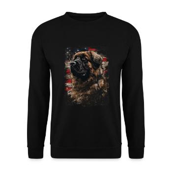 Leonberger America USA - Unisex Sweatshirt - black - Front - Alina (178cm) & Michal (187cm)