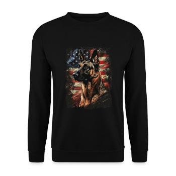 Malinois America USA - Unisex Sweatshirt - black - Front - Alina (178cm) & Michal (187cm)
