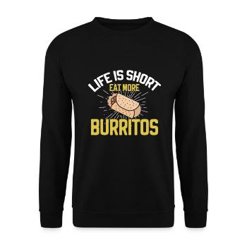 Burrito Gift - Unisex Pullover - Schwarz - Vorne - Alina (178cm) & Michal (187cm)
