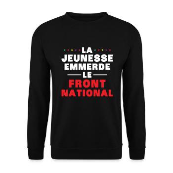 Fuck the National Front - Unisex Sweatshirt - black - Front - Alina (178cm) & Michal (187cm)