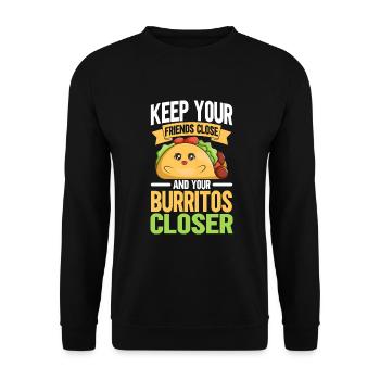Burrito Gift - Unisex Sweatshirt - black - Front - Alina (178cm) & Michal (187cm)
