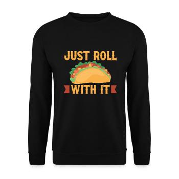 Burrito Gift - Unisex Sweatshirt - black - Front - Alina (178cm) & Michal (187cm)