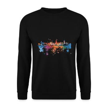 Lindau (Lake Constance) - Unisex Sweatshirt - black - Front - Alina (178cm) & Michal (187cm)